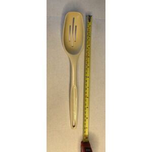 Vintage Foley Nylon Plastic Slotted Spoon Tan 11" MCM